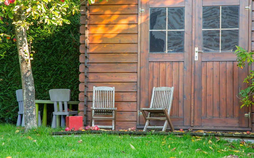 abri de jardin à toit plat et monopente